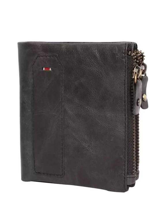 black genuine leather wallet