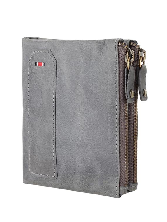grey genuine leather wallet