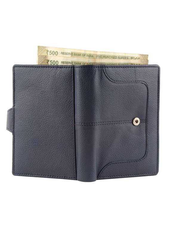 blue genuine leather wallet