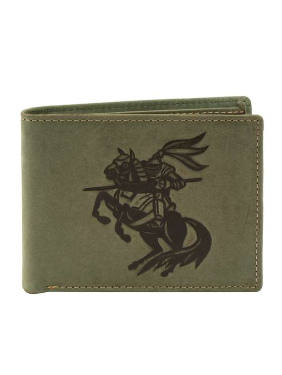 green genuine leather wallet