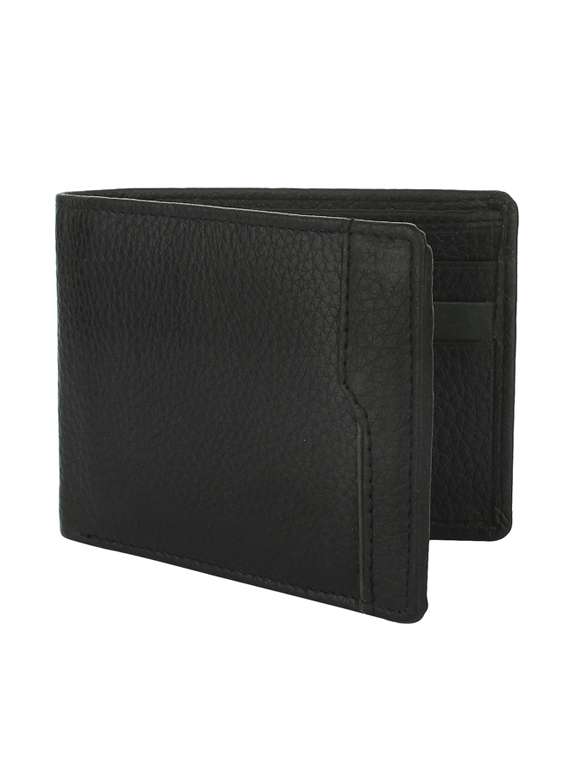 black genuine leather wallet