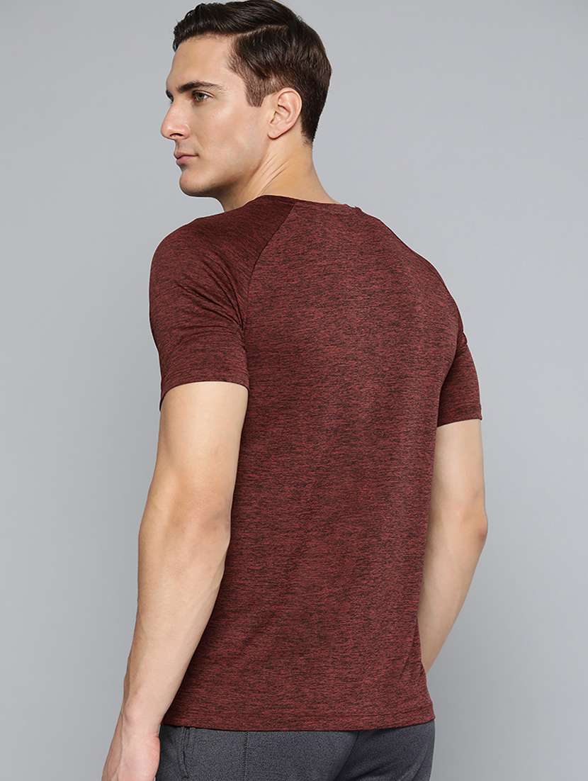 maroon color-blocked t-shirt - 18440432 - Standard Image - 2