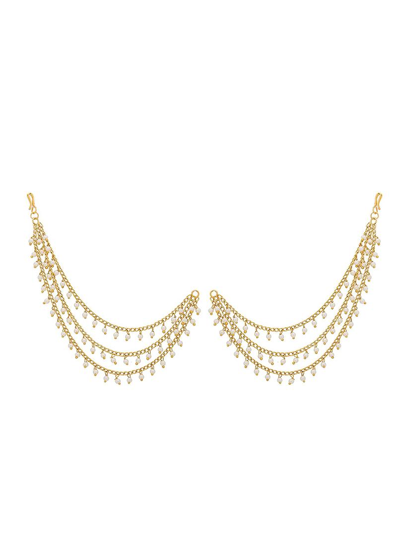  gold plated devsena style ear chains - 18440488 -  Zoom Image - 0
