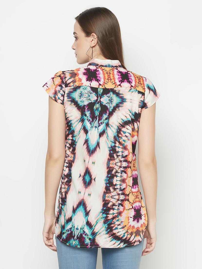 tie & dye high-low shirt - 18440717 - Standard Image - 2
