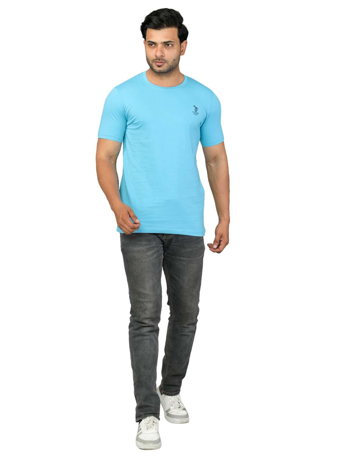 light blue solid t-shirt - 18440785 - Standard Image - 2