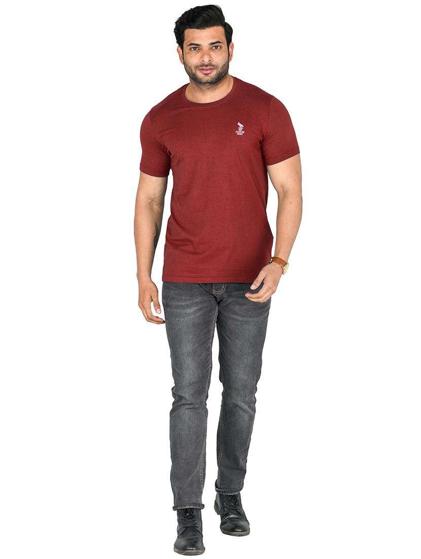 maroon solid t-shirt - 18440787 - Standard Image - 2