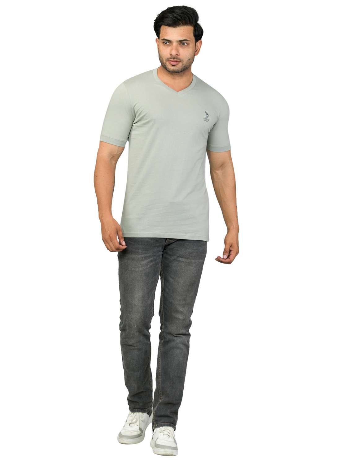 grey solid t-shirt - 18440791 - Standard Image - 2