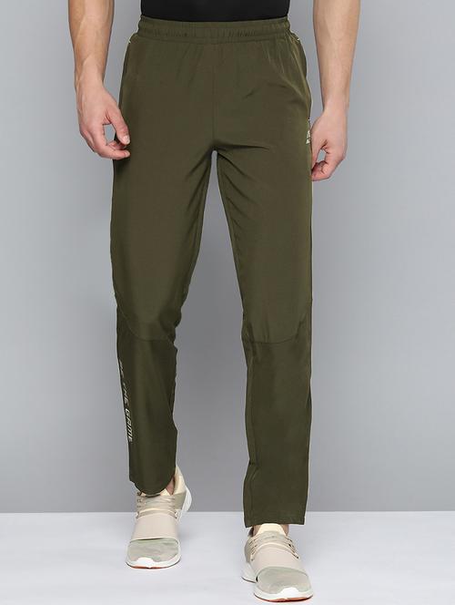 green solid full length track pant - 18440796 - Standard Image - 0