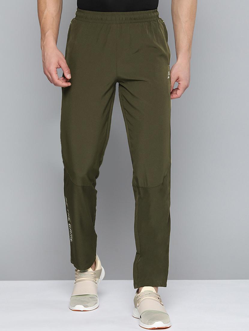 green solid full length track pant - 18440796 - Zoom Image - 0