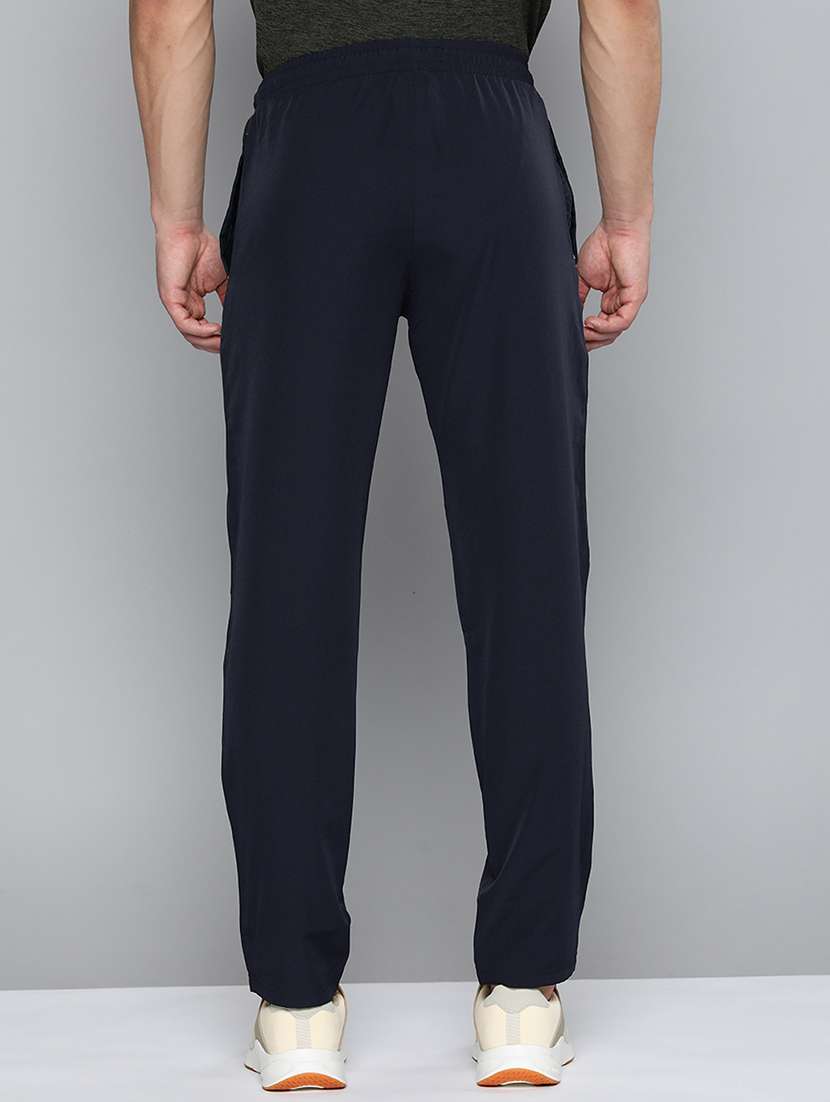 navy-blue solid full length track pant - 18440797 - Standard Image - 2