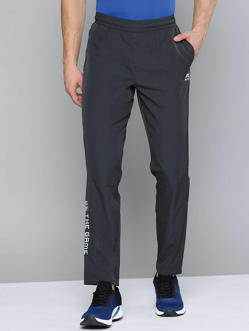 grey solid full length track pant