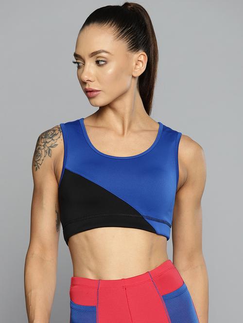 blue color-blocked sports bra - 18440801 - Standard Image - 0