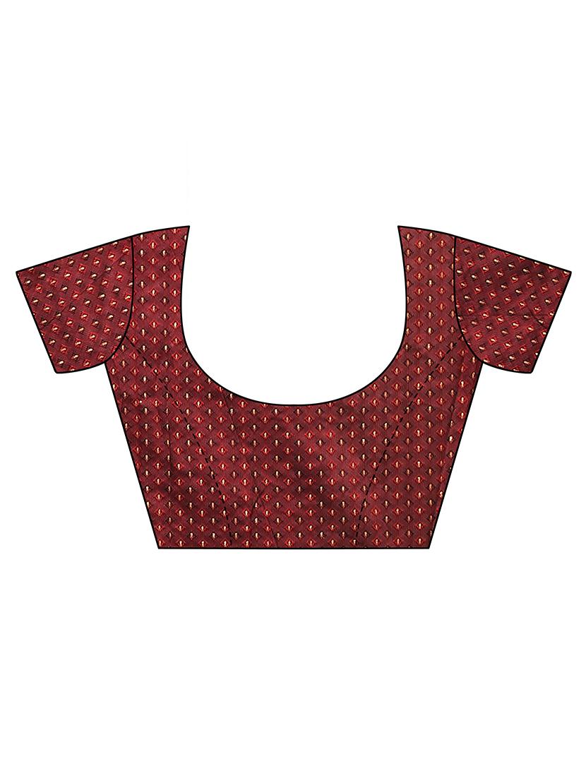 hand block mokaish work printed saree with blouse - 18441624 - Standard Image - 2