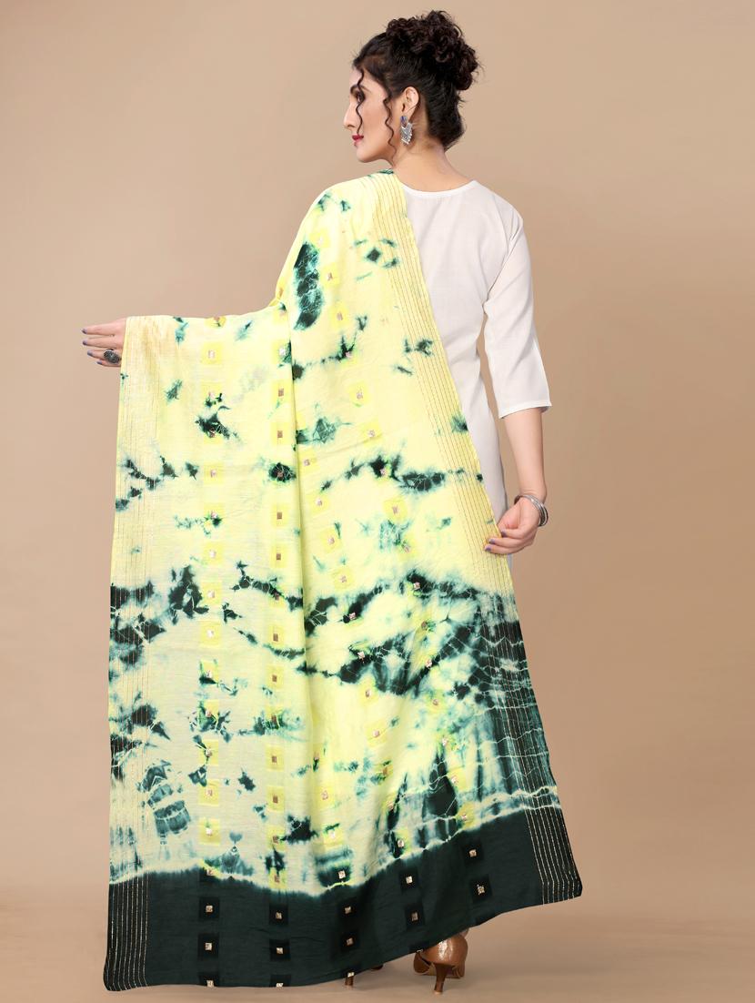zari work tie & dye dupatta - 18441655 - Standard Image - 2