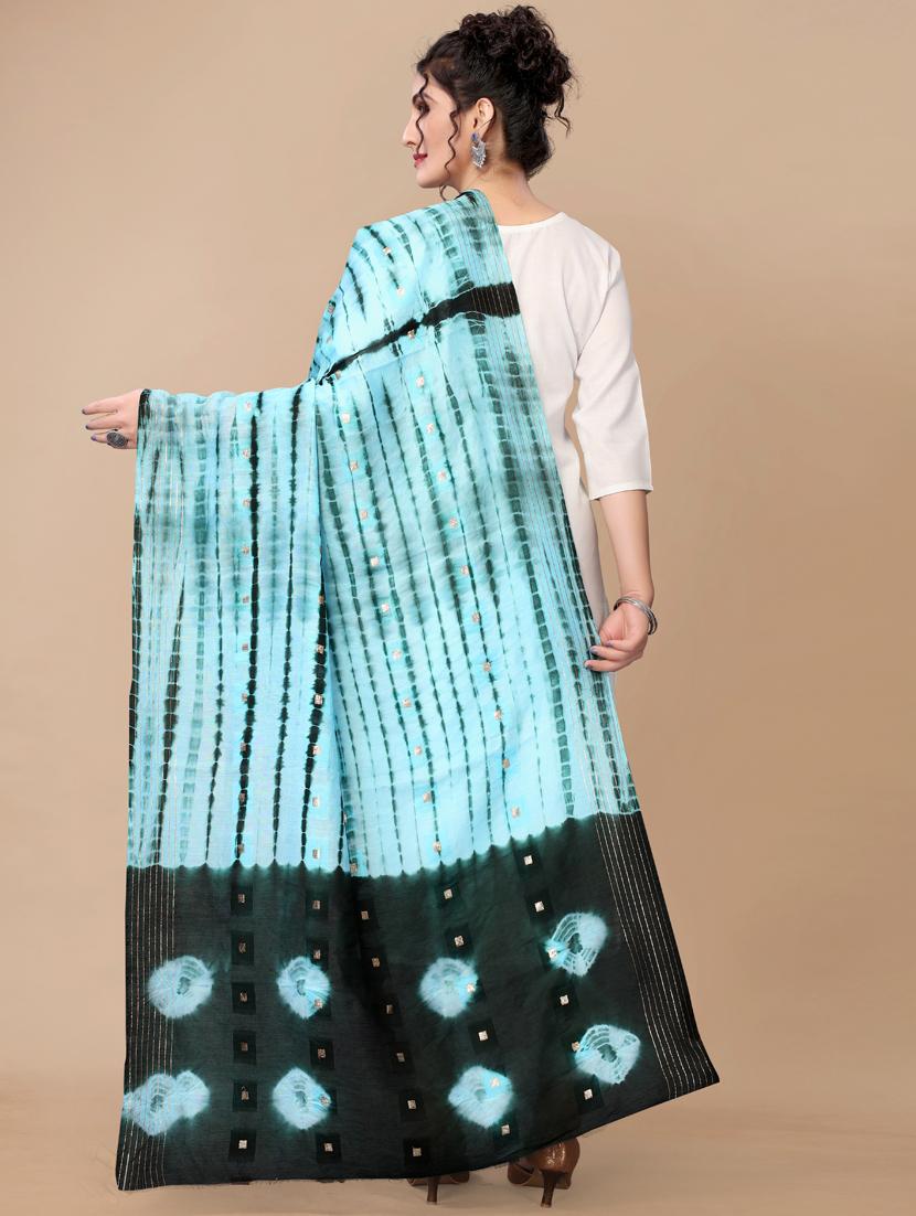 zari work tie & dye dupatta - 18441659 - Standard Image - 2