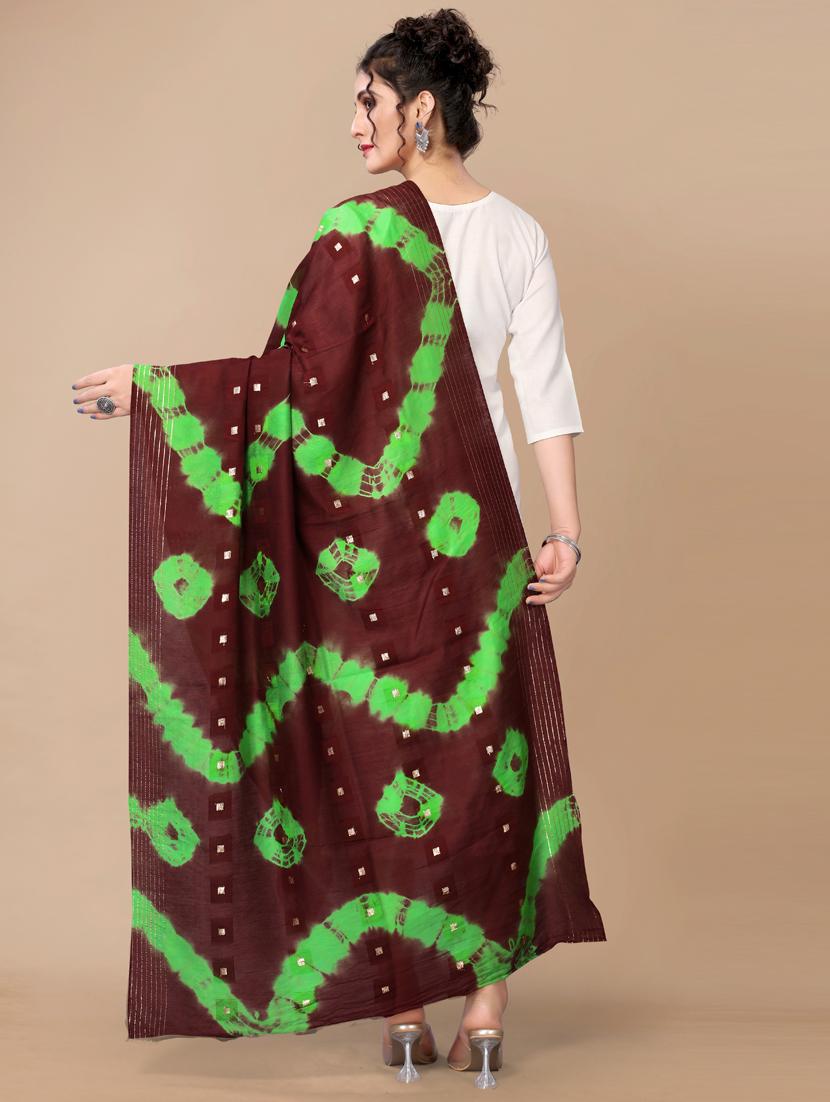zari work tie & dye dupatta - 18441662 - Standard Image - 2