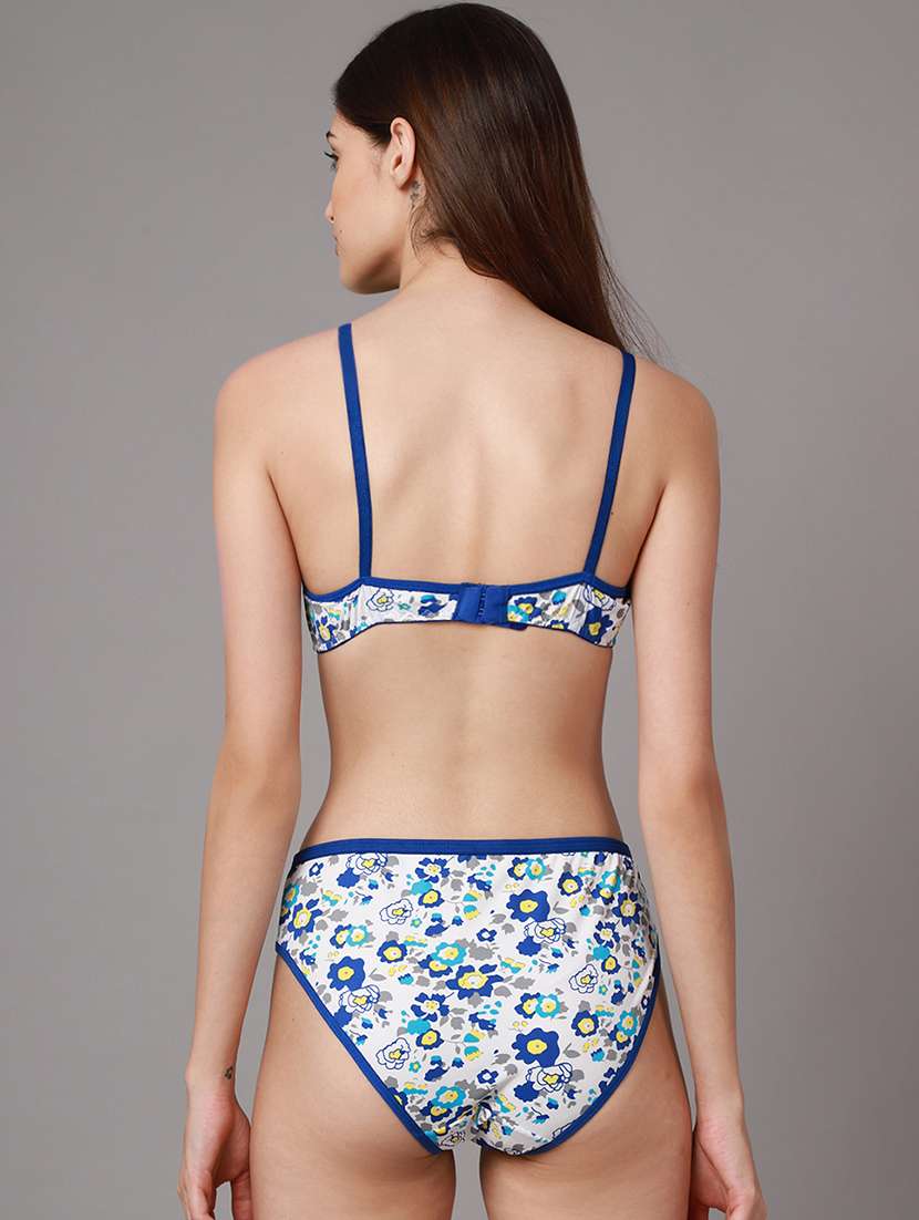 white floral bra and panty set - 18441837 - Standard Image - 2