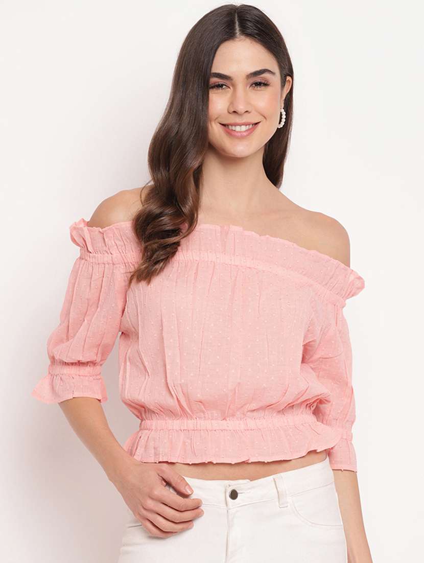 women's peplum off shoulder top