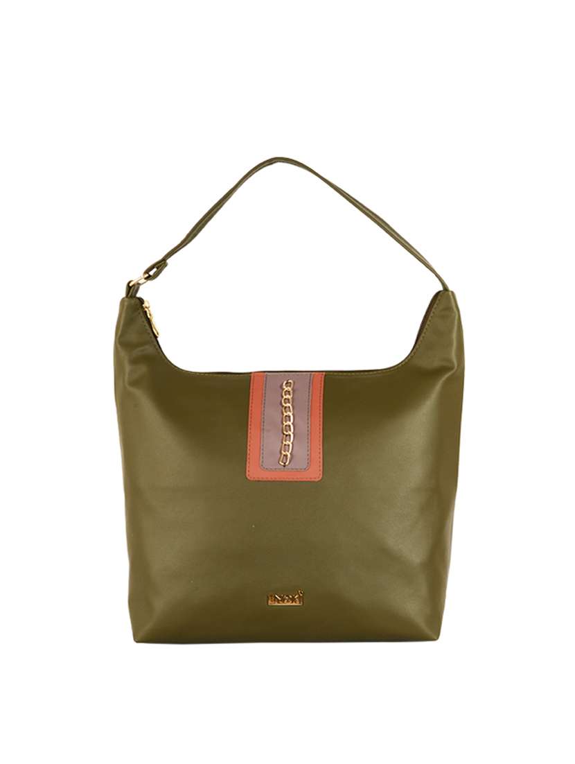 olive solid hobo bag
