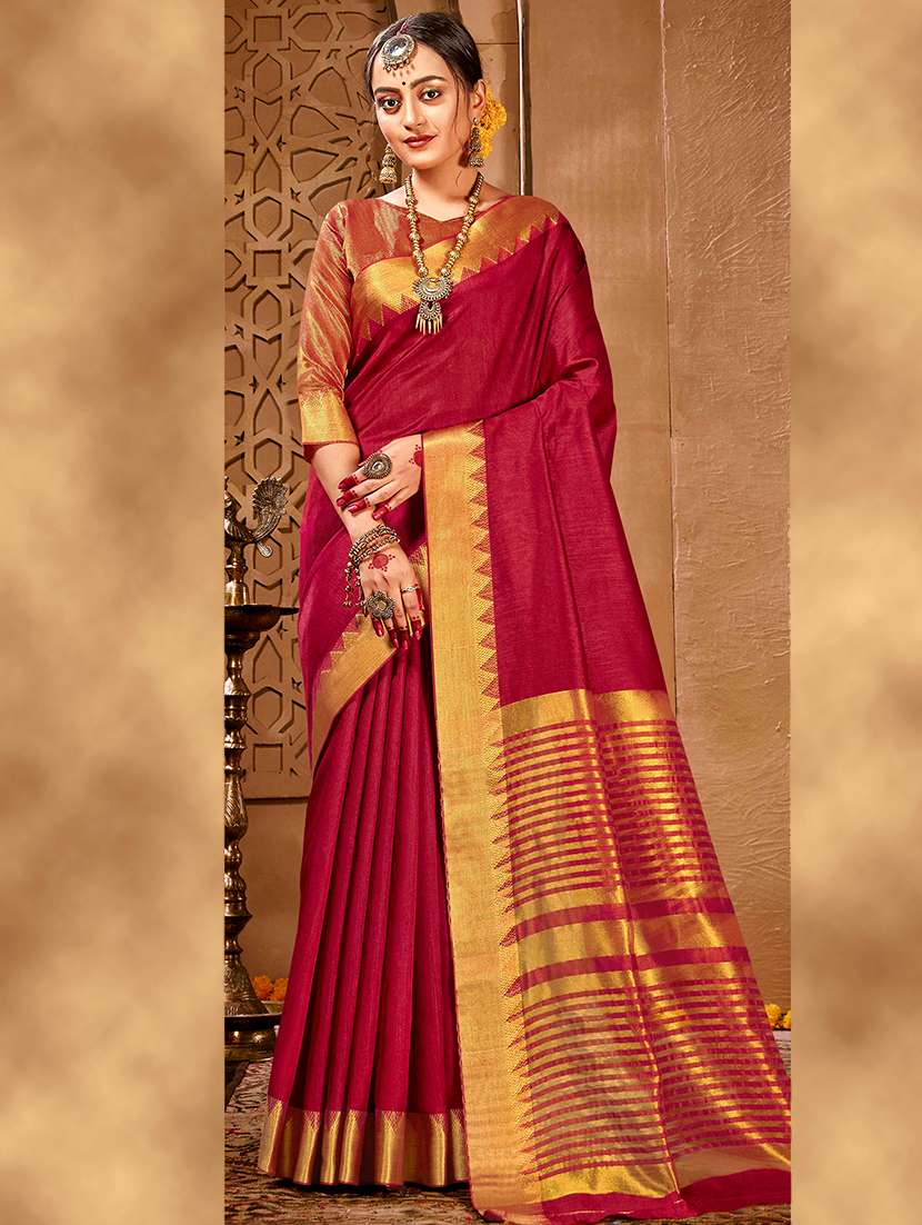 zari work woven saree with blouse