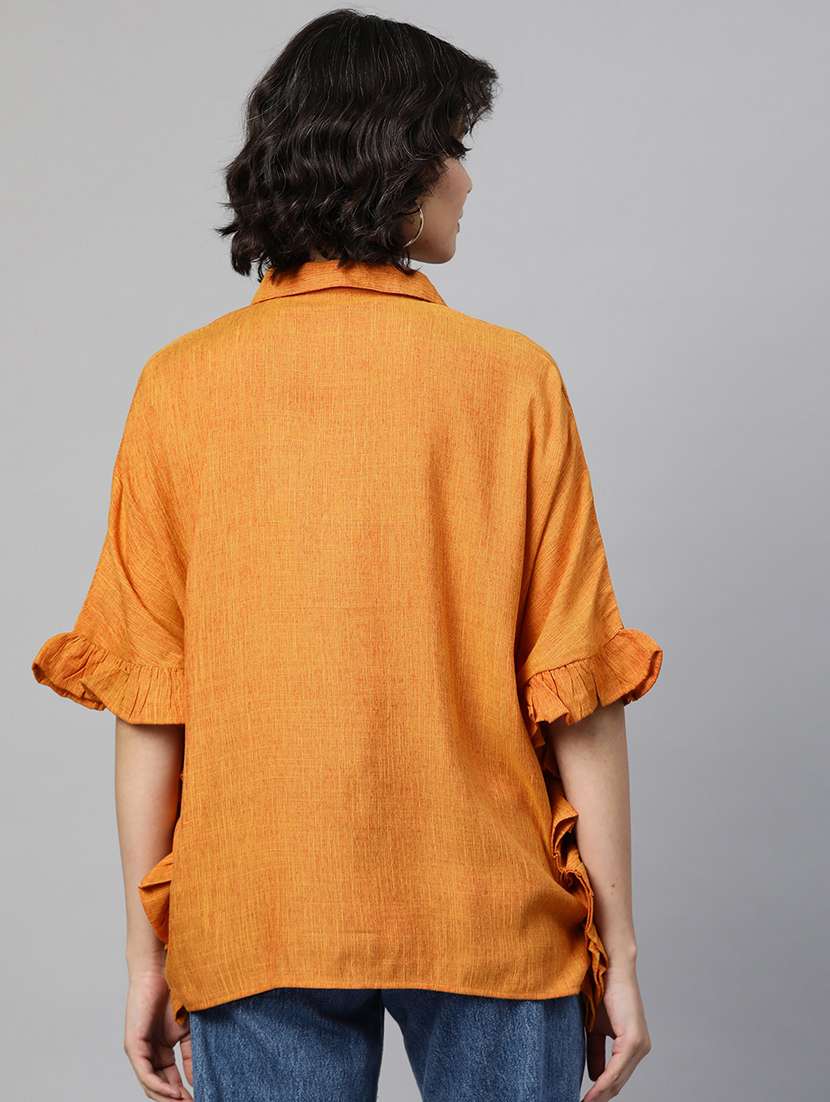 solid ruffled a-line shirt - 18443489 -  Standard Image - 2