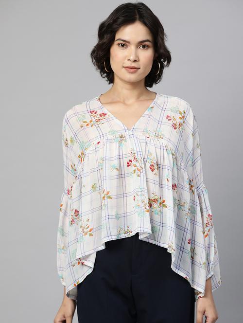 women's asymmetric v neck top - 18443493 - Standard Image - 0