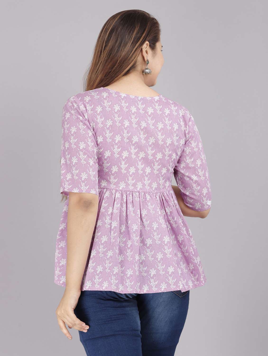 floral flared kurti - 18443792 - Standard Image - 2