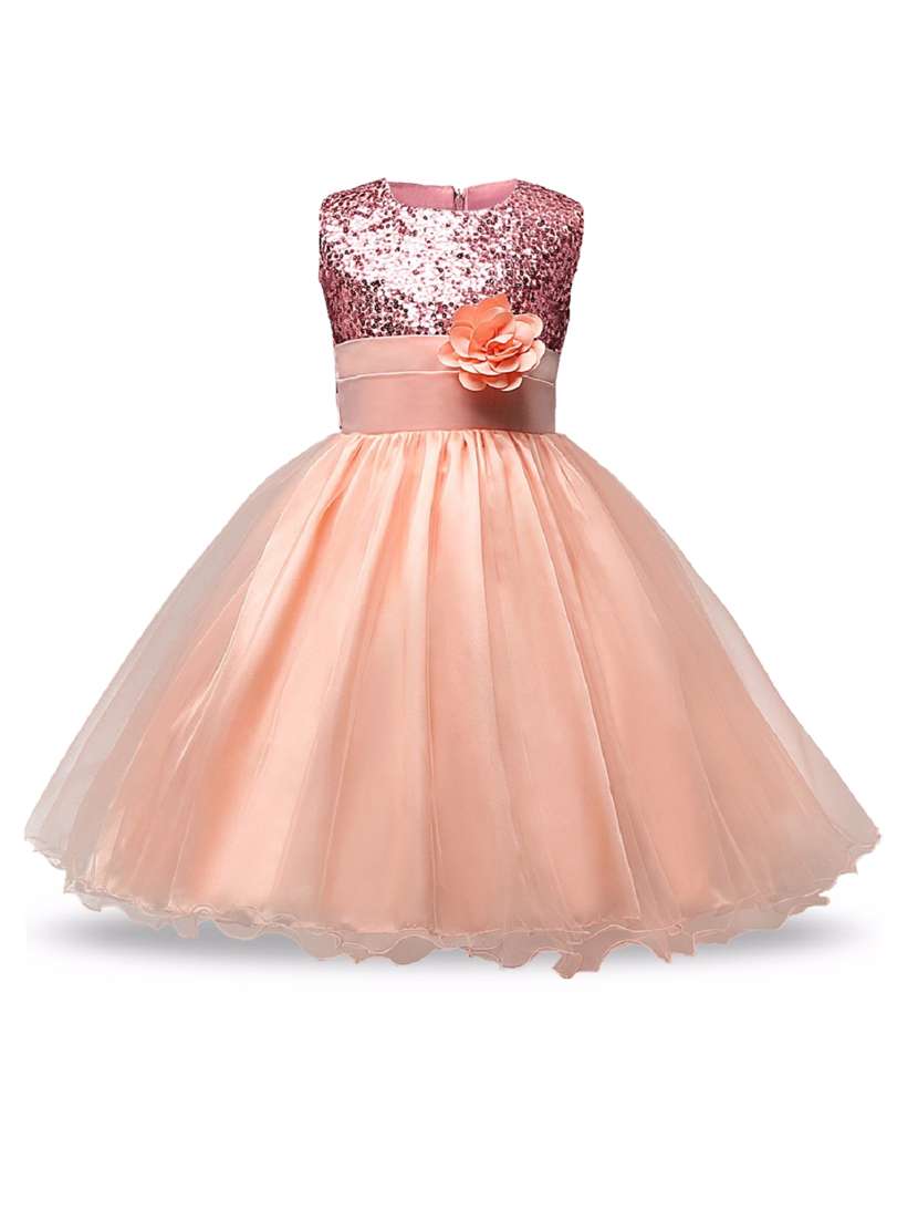 girls round neck sleeveless frock