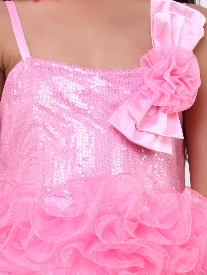 girls pink sequined layered gown - 18445058 -  Standard Image - 2