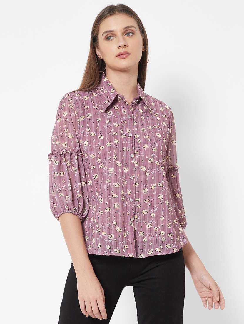 puff sleeved printed top 