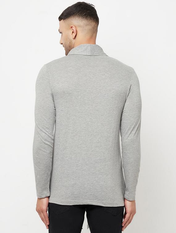 grey solid cardigan - 18445308 - Standard Image - 2