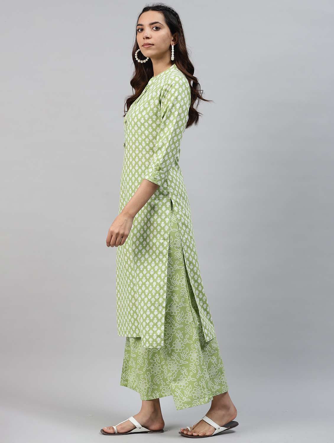 Bandhani Printed Kurta Palazzo Set