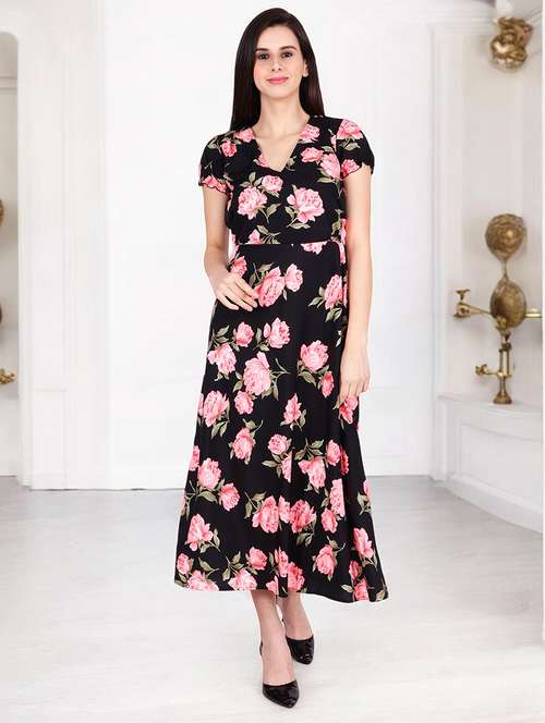 women's fit & flare floral dress - 18445613 - Standard Image - 0
