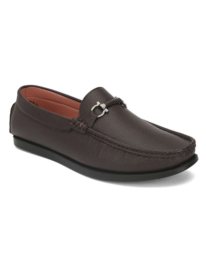 men brown slip on loafer