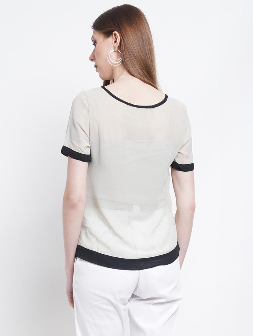 women's straight round neck top - 18446800 - Standard Image - 2