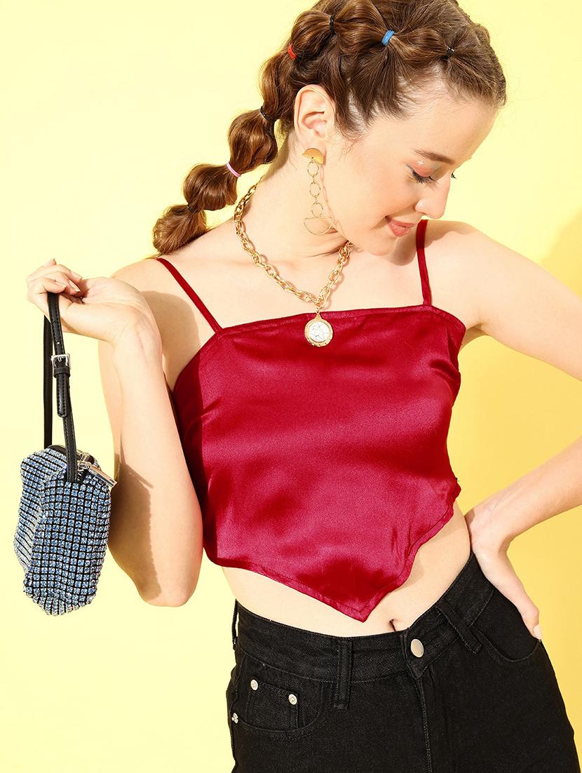 women's crop shoulder strap top - 18446891 - Zoom Image - 0