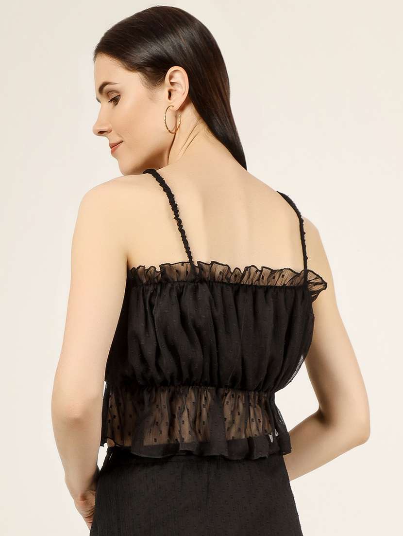 women's crop shoulder strap top - 18446895 -  Standard Image - 2