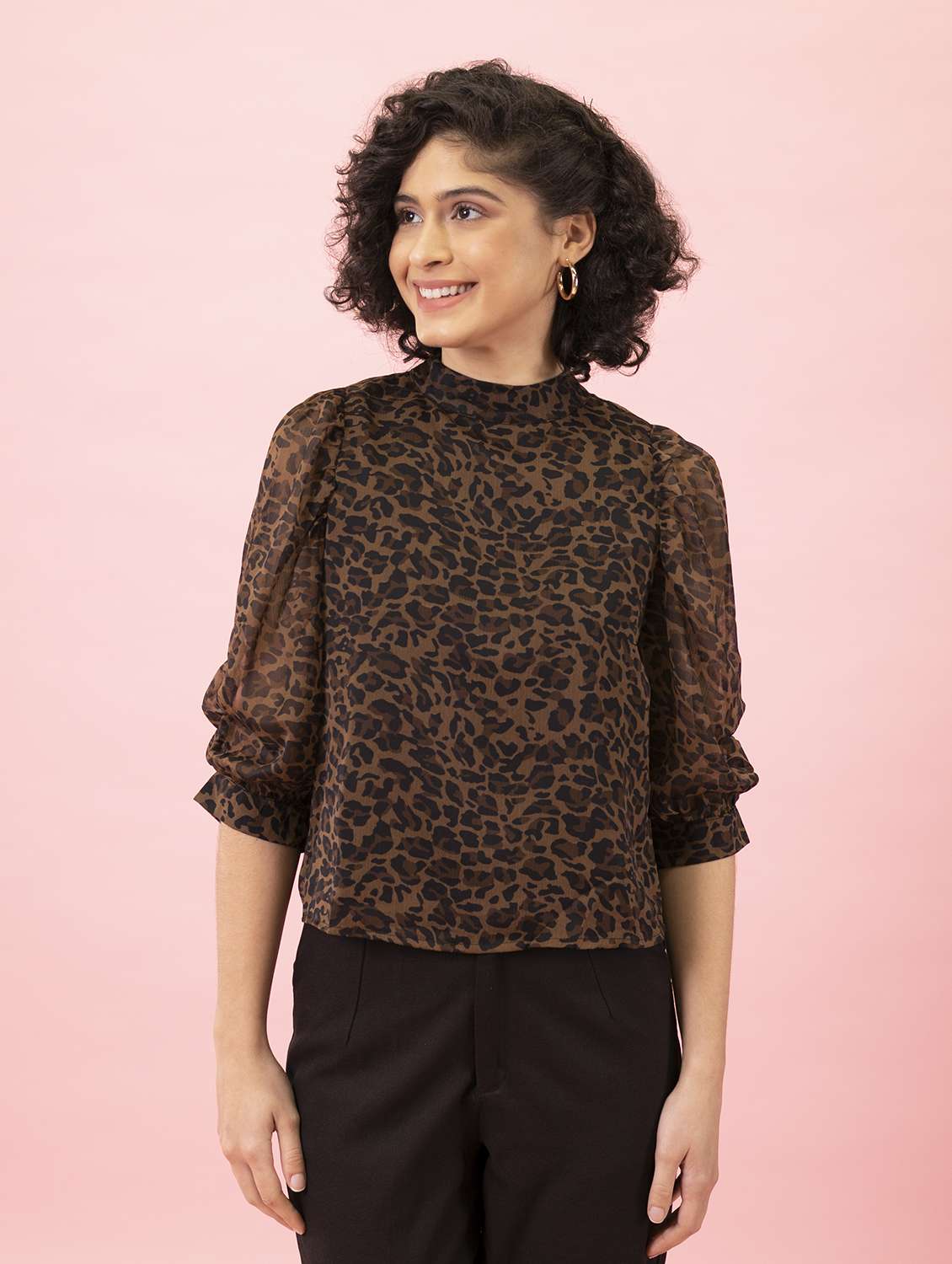 women's straight mock neck top