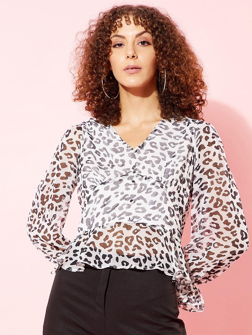 women white printed regular top - 18446918 - Zoom Image - 0
