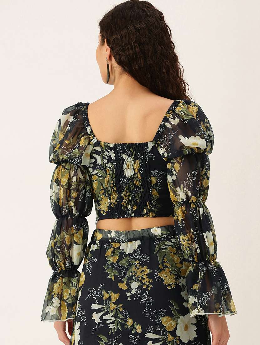 women's crop tie-up neck top - 18446932 - Standard Image - 2