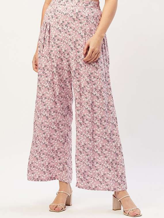 women florals printed culottes trousers