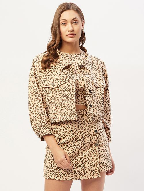 bishop sleeved animal print jacket - 18446993 - Standard Image - 0