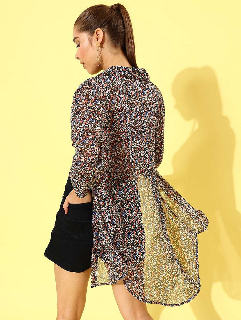 curved printed long shirt - 18447019 -  Standard Image - 2