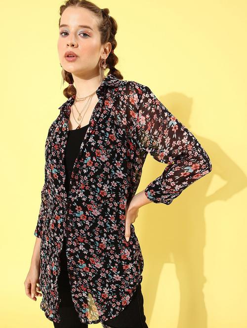 curved printed long shirt - 18447020 -  Standard Image - 0