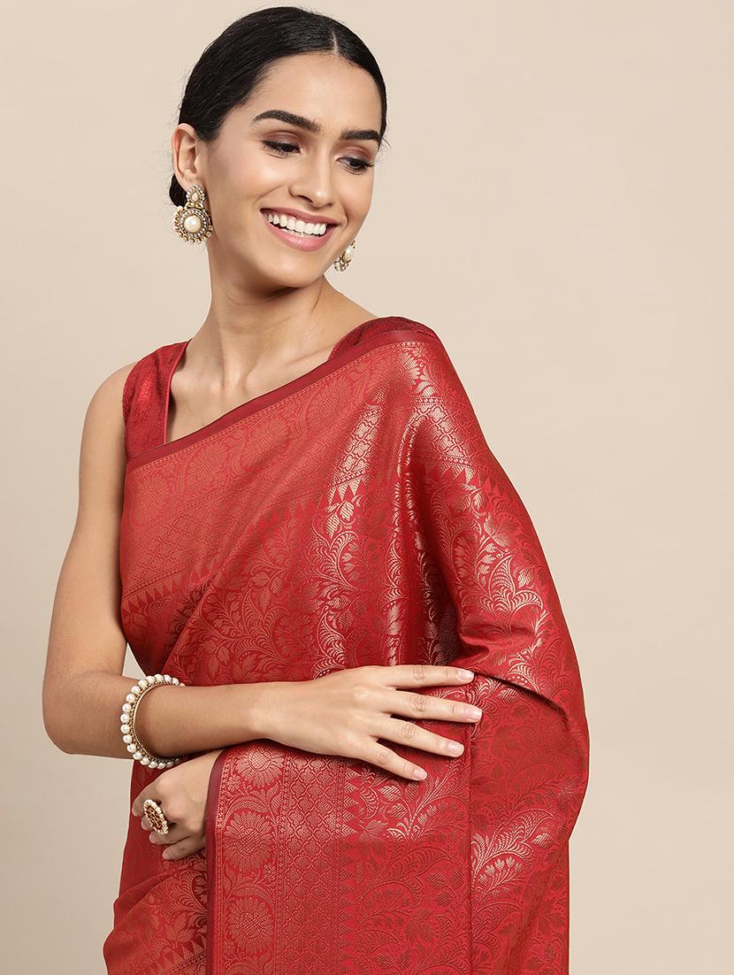self design zari work woven saree with blouse - 18447301 - Standard Image - 2