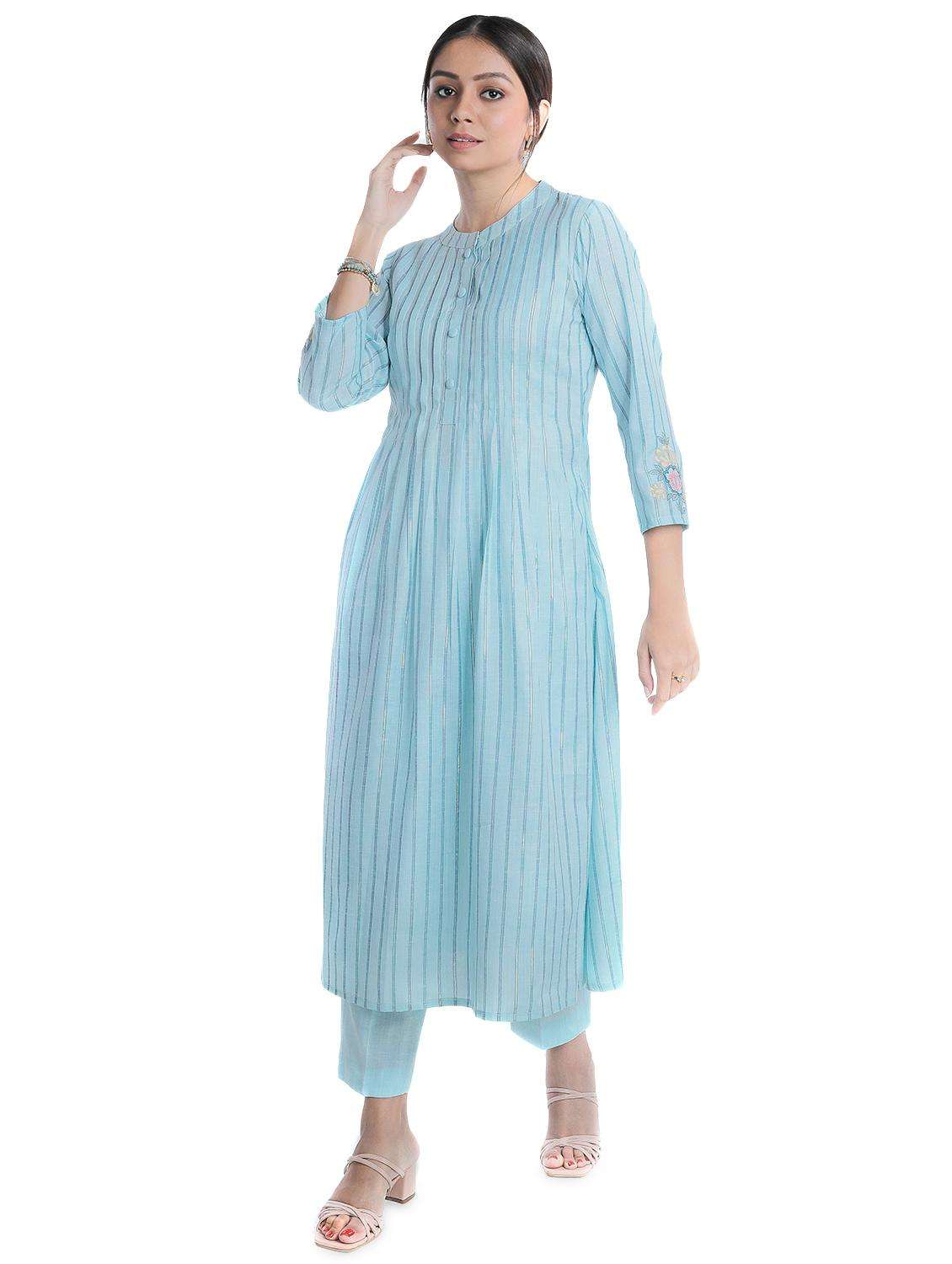 striped kurta pant set - 18447446 -  Standard Image - 2