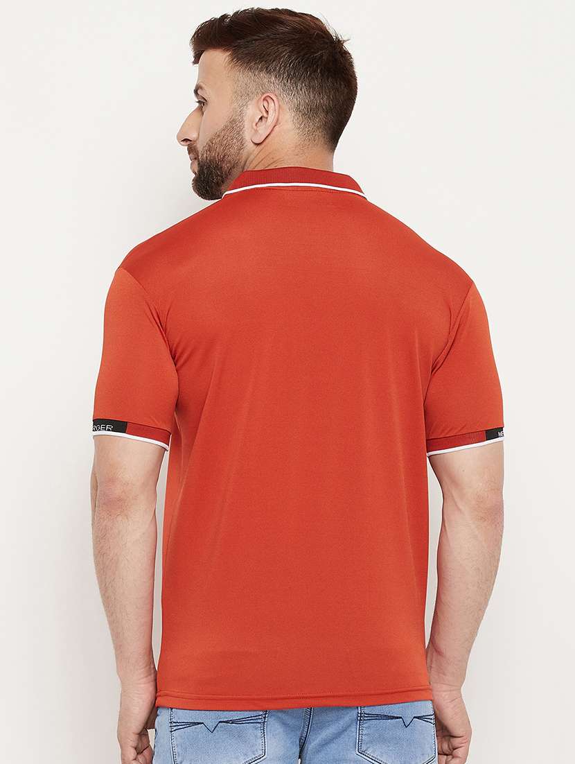 orange chest-printed polo t-shirt - 18447478 - Standard Image - 2