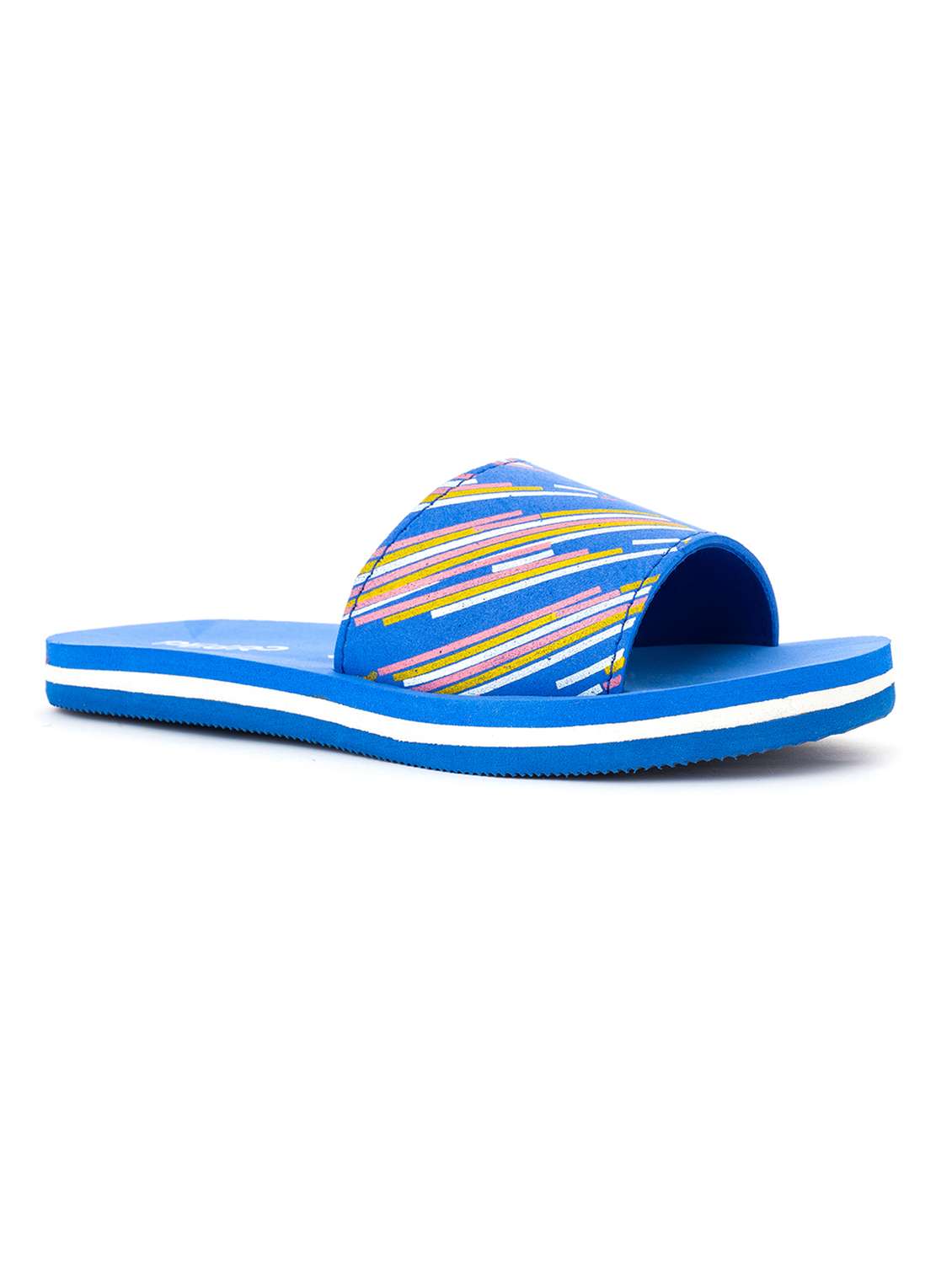 blue printed flip flop