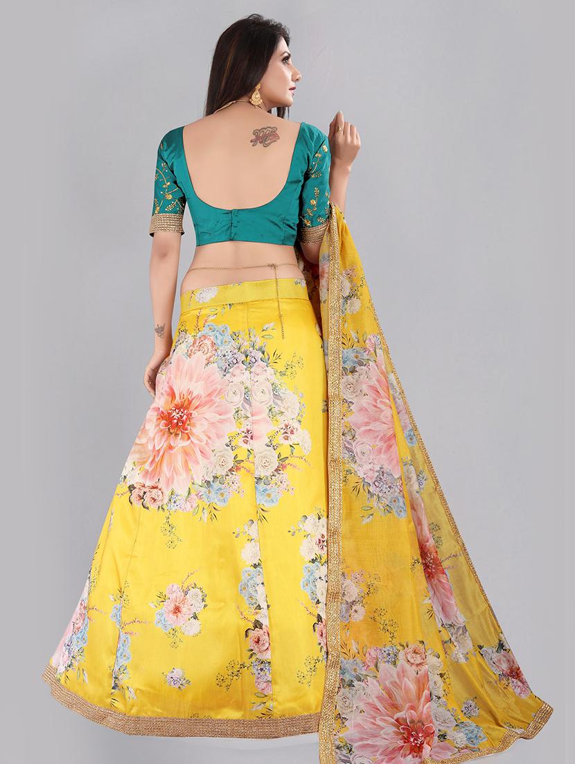 digital floral semi- stitched lehenga with dupatta - 18447917 - Standard Image - 2