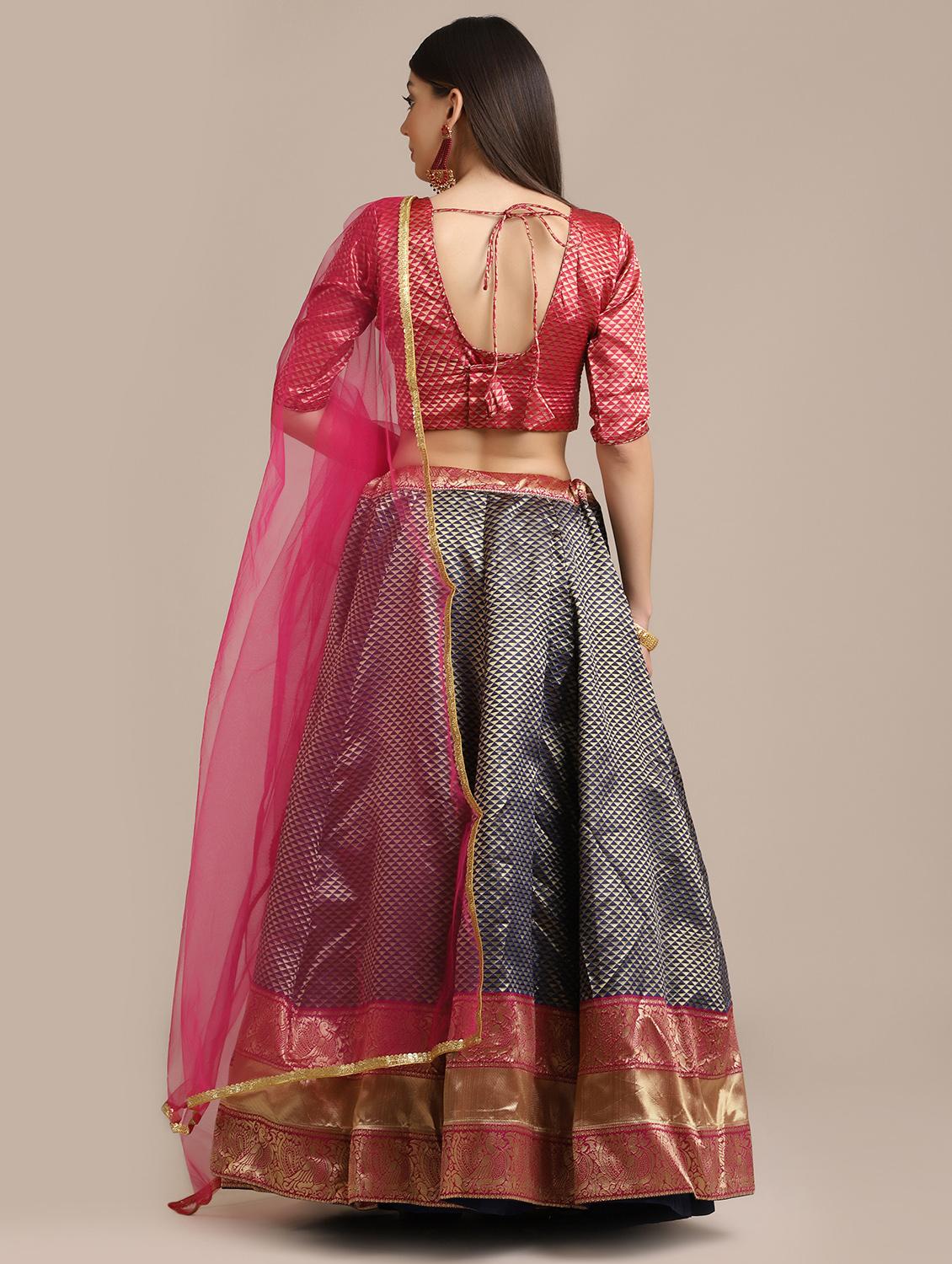 self design flared lehenga with dupatta - 18447982 - Standard Image - 2